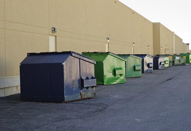 construction waste bins waiting to be picked up by a waste management company in Brookfield